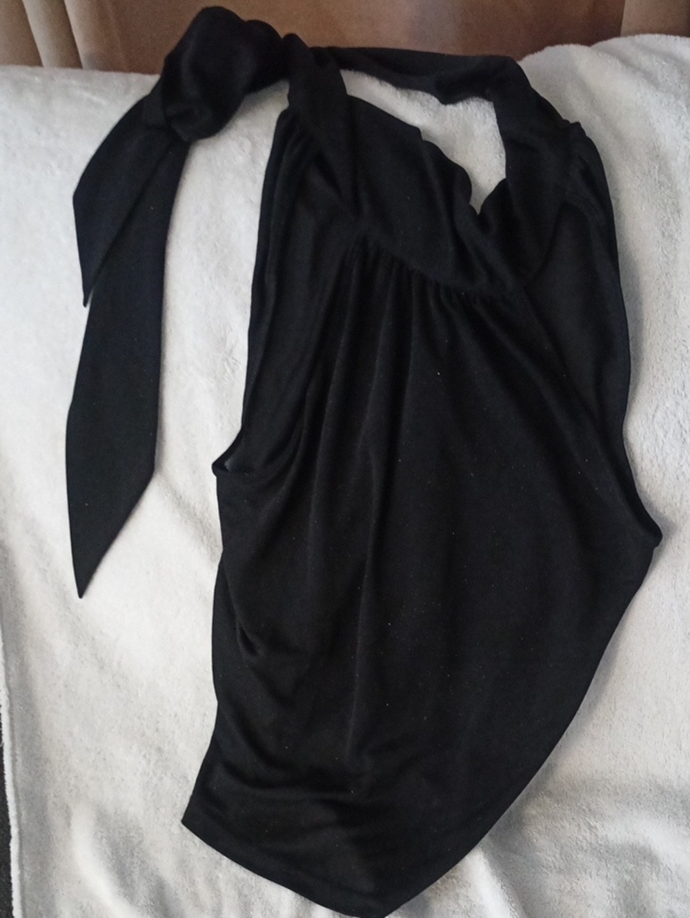 Express Black Halter Tie-Neck Top